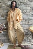 Nonni Gingham Classic Barrel Pant Indian Yellow